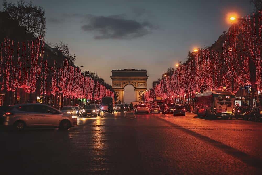 Champs Elysee during the holiday season