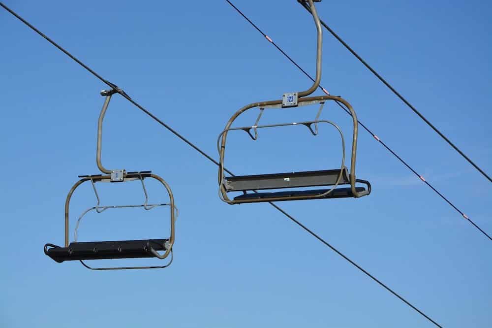 Ski lifts near Annecy in France