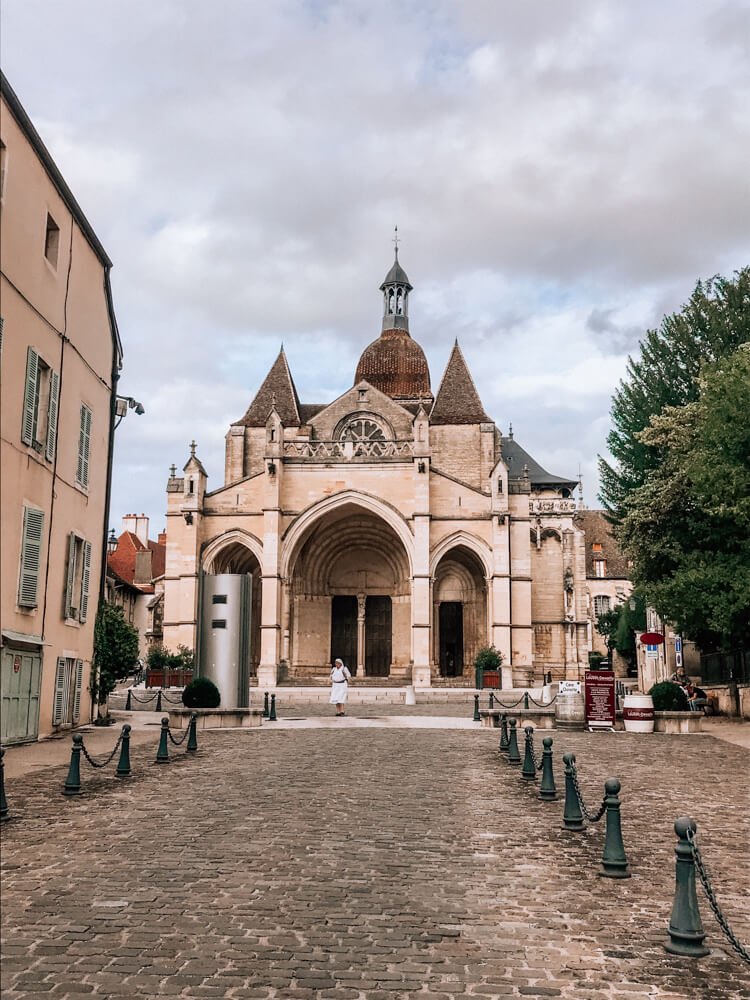 Back of the cathedral in Beaune