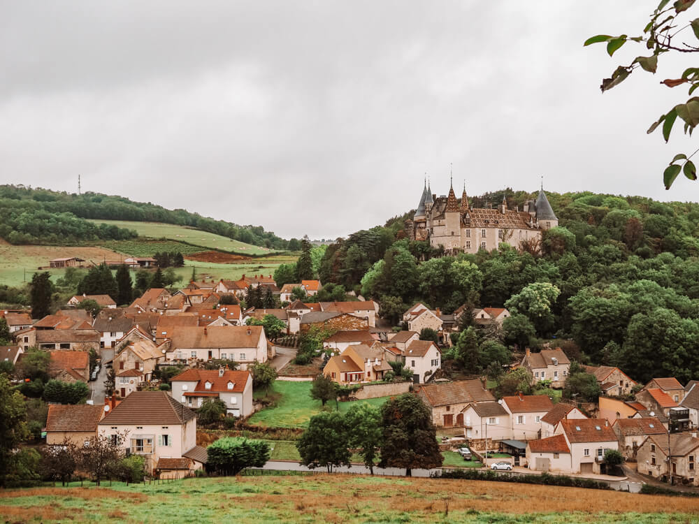 Hilly country town in Burgundy