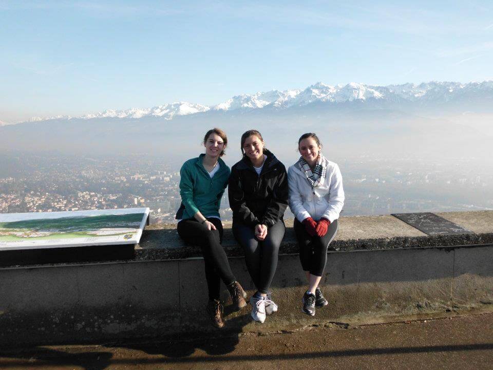 Kat, Kirsten, and Kellie at the top of the Bastille