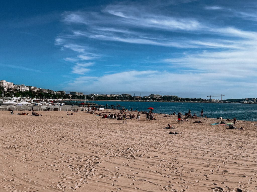 Cannes beach along the Croisette