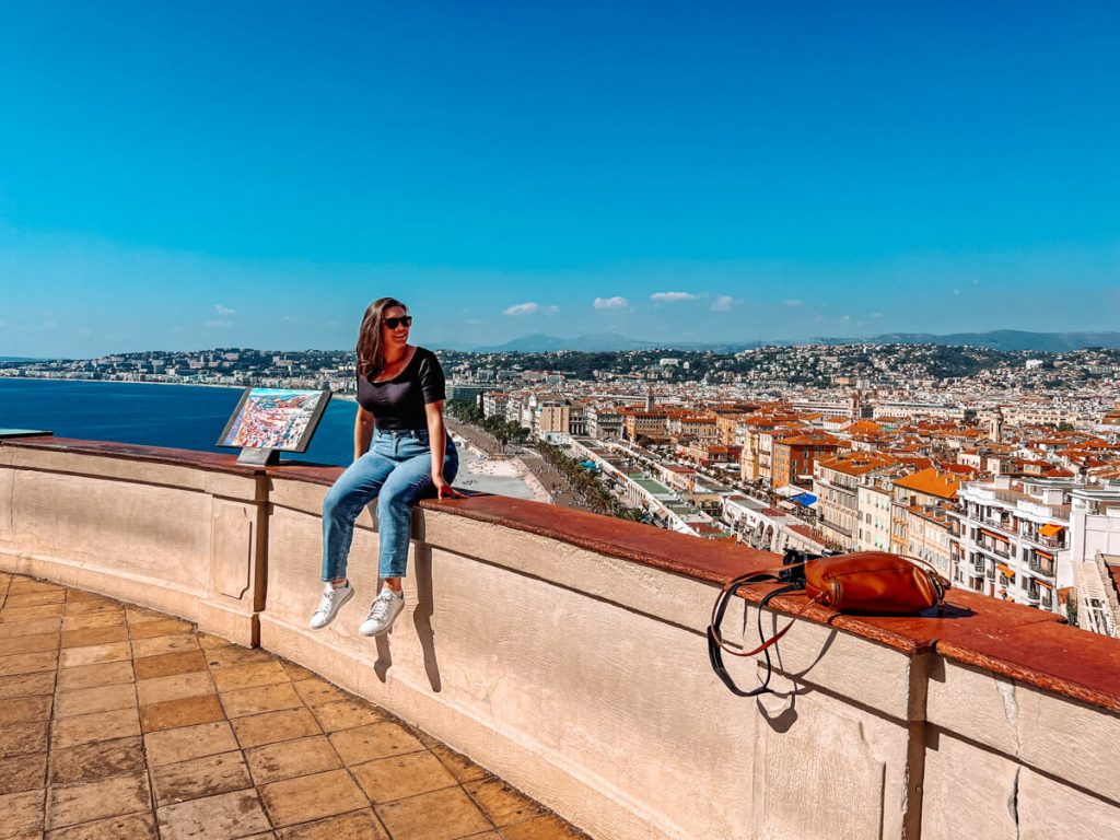 South of France Itinerary - Kat on the lookout over Nice