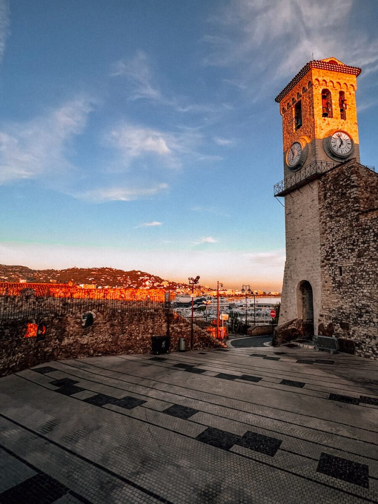 Sunset on the hill in Cannes