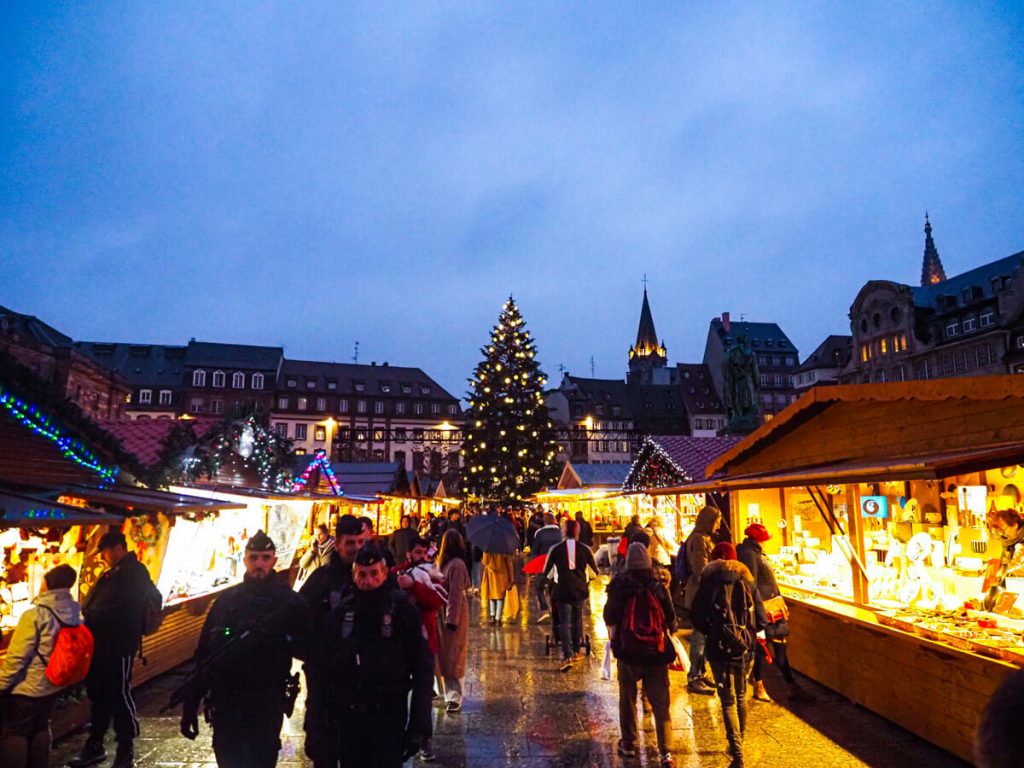 Early evening at the Strasbourg Christmas market