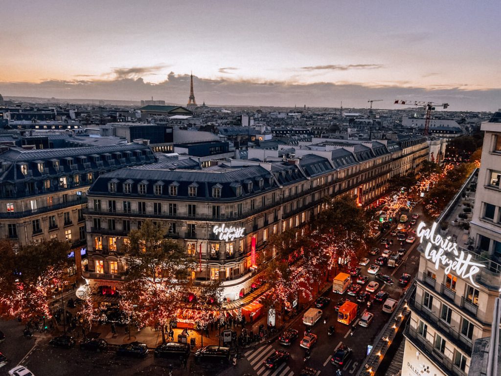 Paris lit up with holiday lights