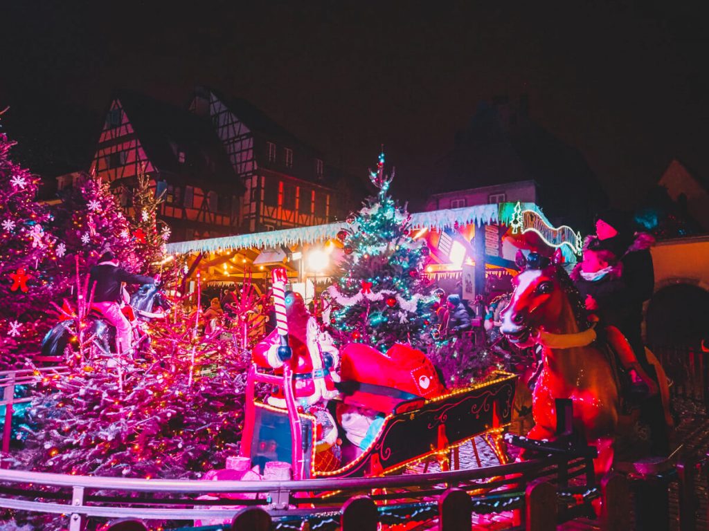 Ride for children at the Colmar Christmas Market