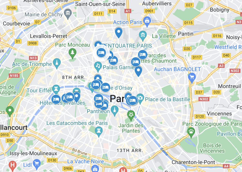 Arrondissements to Stay in Paris Map