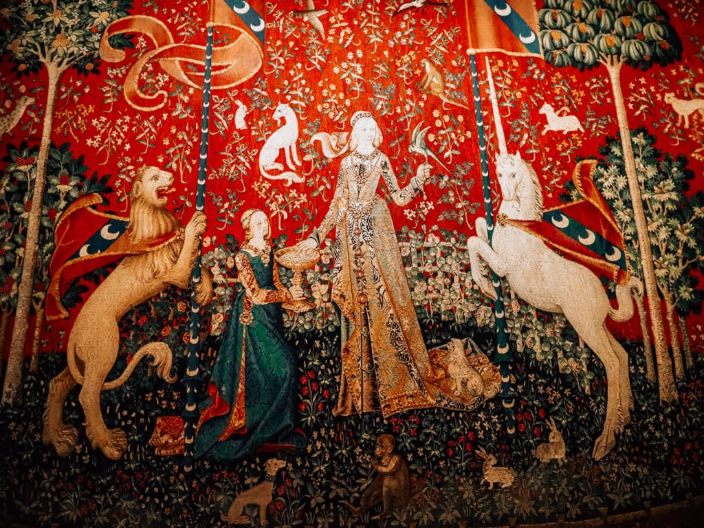 Beautiful Lady and the Unicorn tapestries at Cluny Museum