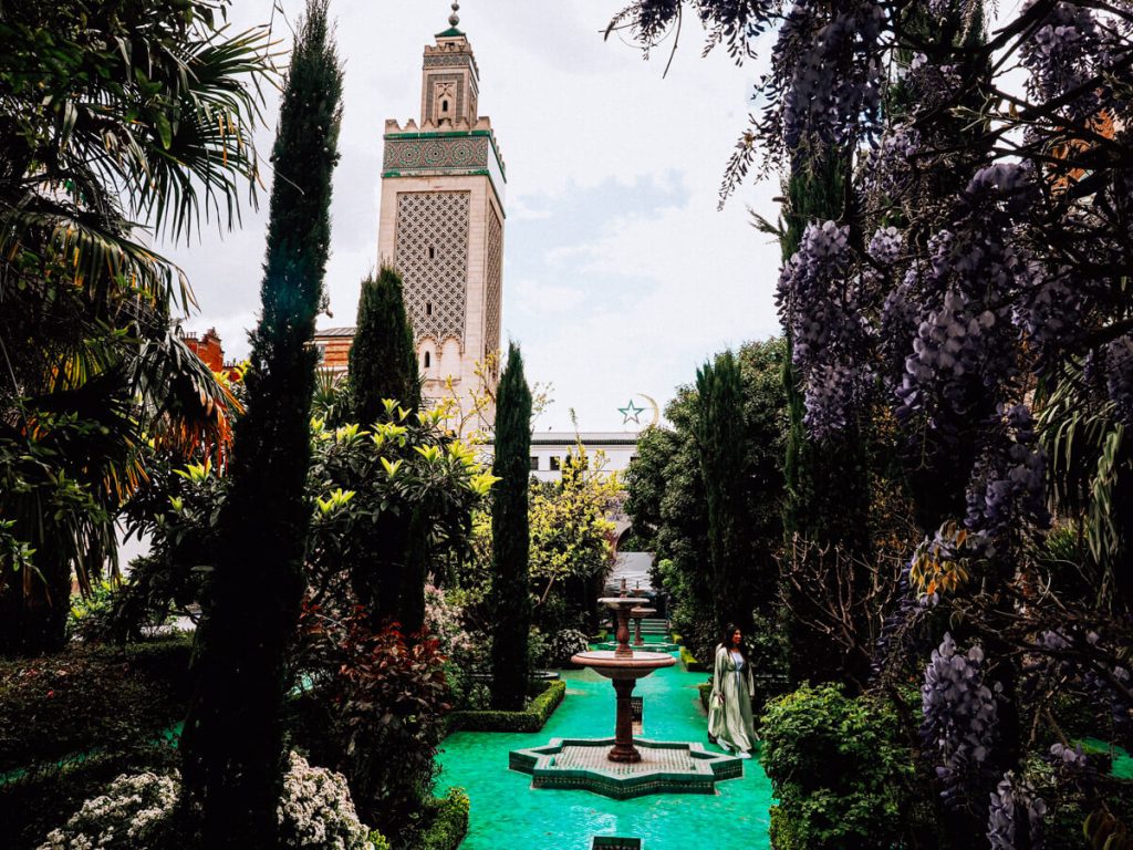 Beautiful gardens at the Grand Mosque of Paris