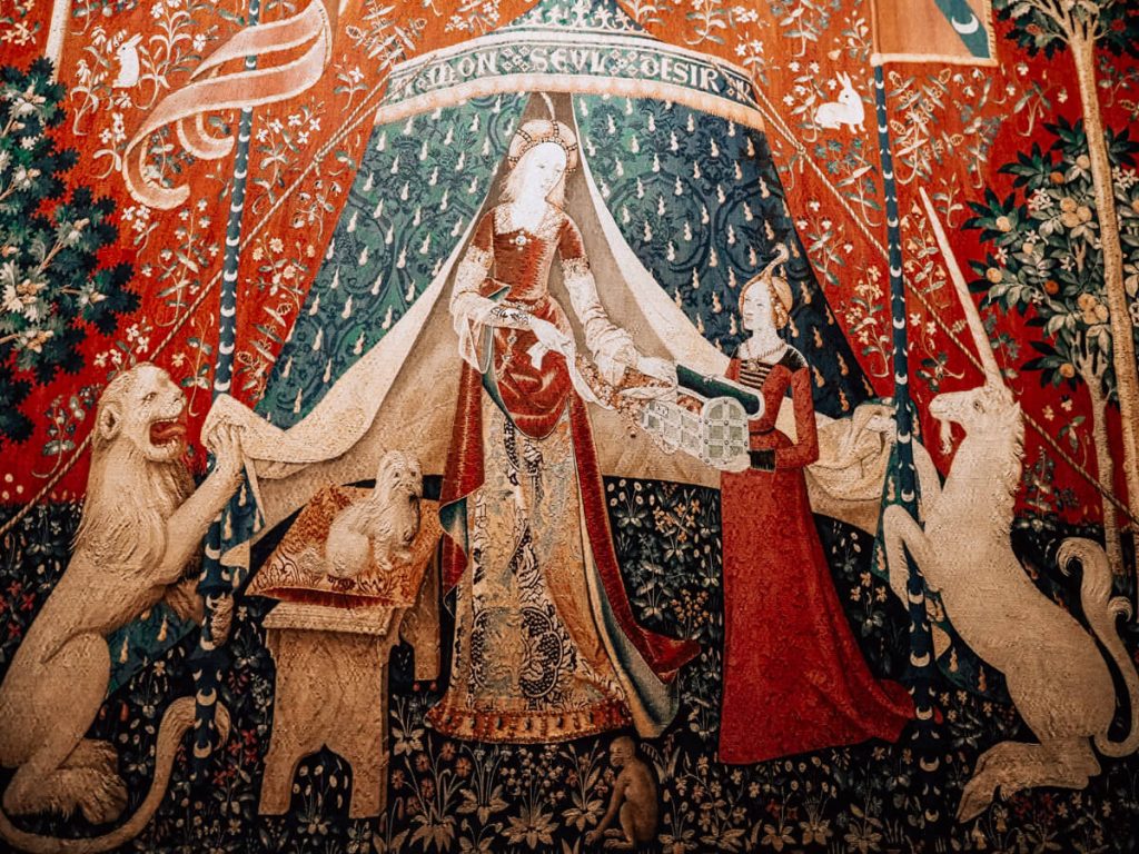 Lady and her unicorn tapestries at Cluny Museum
