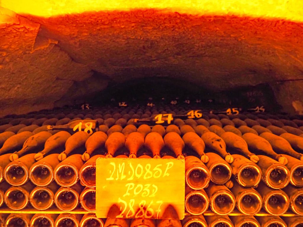 Old Champagne aging in the Moet cellas - Things to do in Epernay