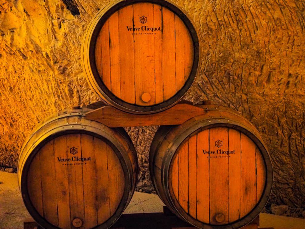 Wine barrels at Veuve Clicquot