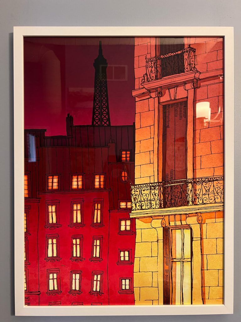 Paris at Night Red by Tibidu Designs
