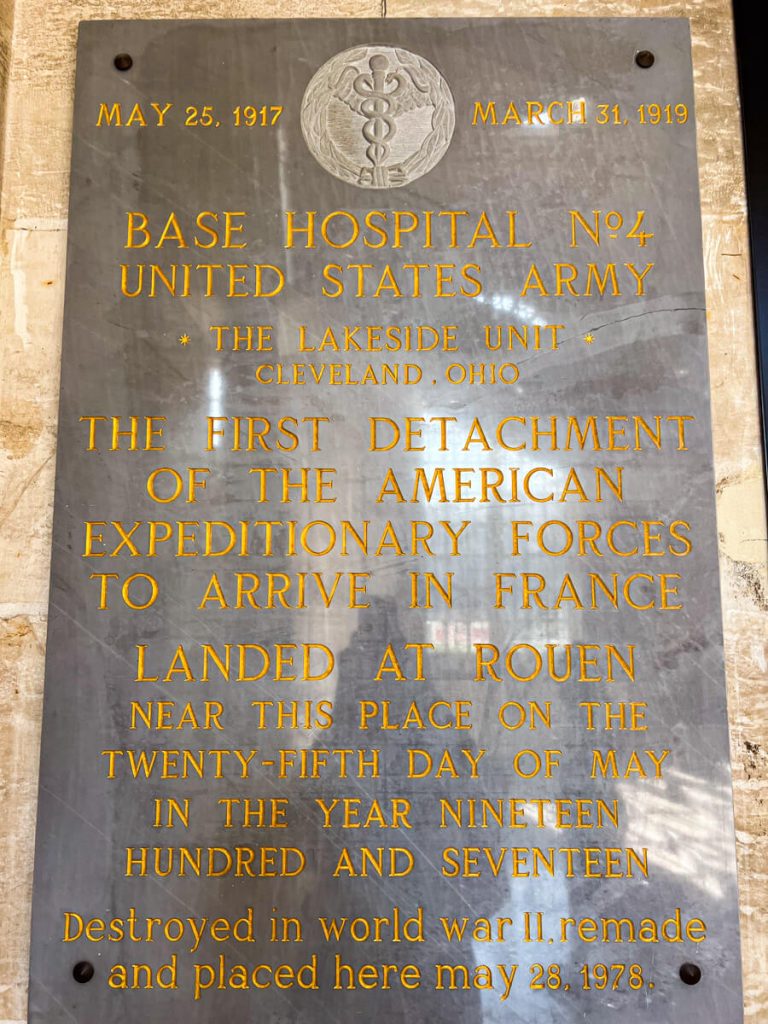 Cleveland plaque in Rouen City Hall