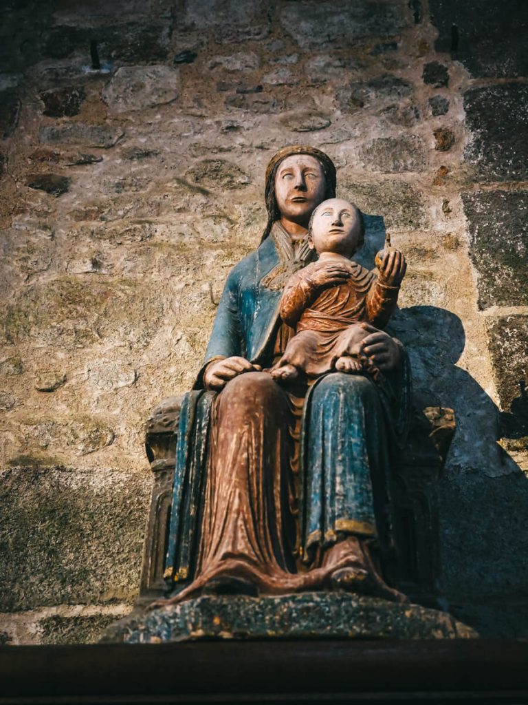 Mother and Child statue at Mont Saint Michel