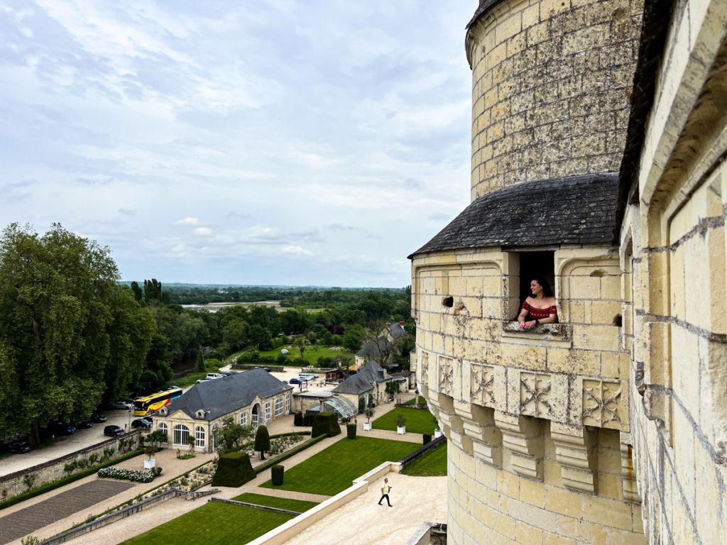 Kat at the tower in Chateau d'Usse