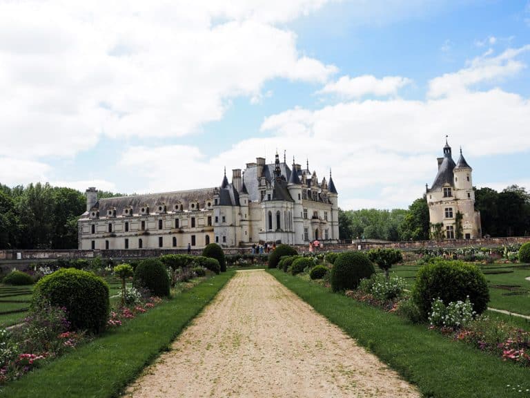 View of Chateau de Chenonceau from the flower garden 2