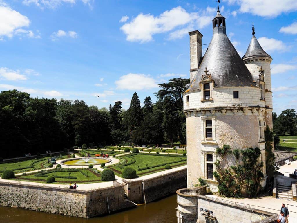 Views overlooking garden at Chateau de Chenonceau