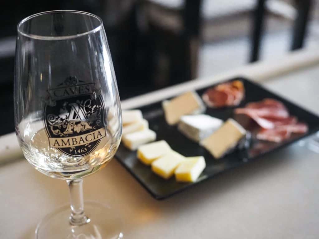 Wine and cheese tastings at Caves Ambacia