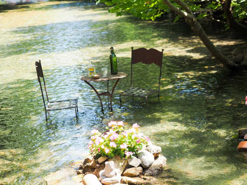 Antique shop in L'Isle-sur-la-Sorgue on the canal