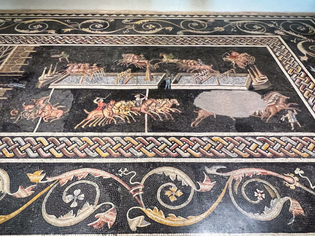 Mosaic tilework at the Gallo-Roman Museum in Lyon