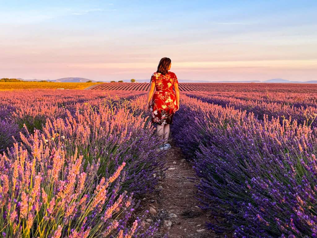 Sunrise with Kat in a lavender field in Valensole