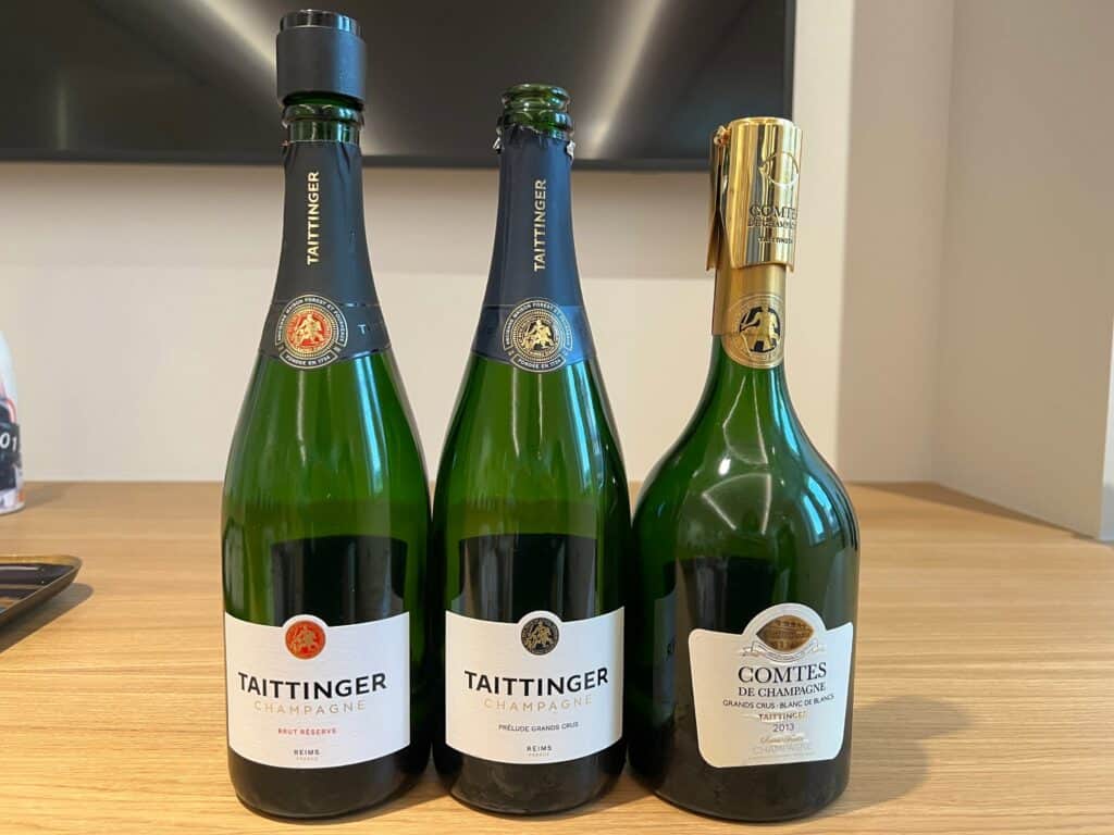 Champagnes we tasted at Taittinger