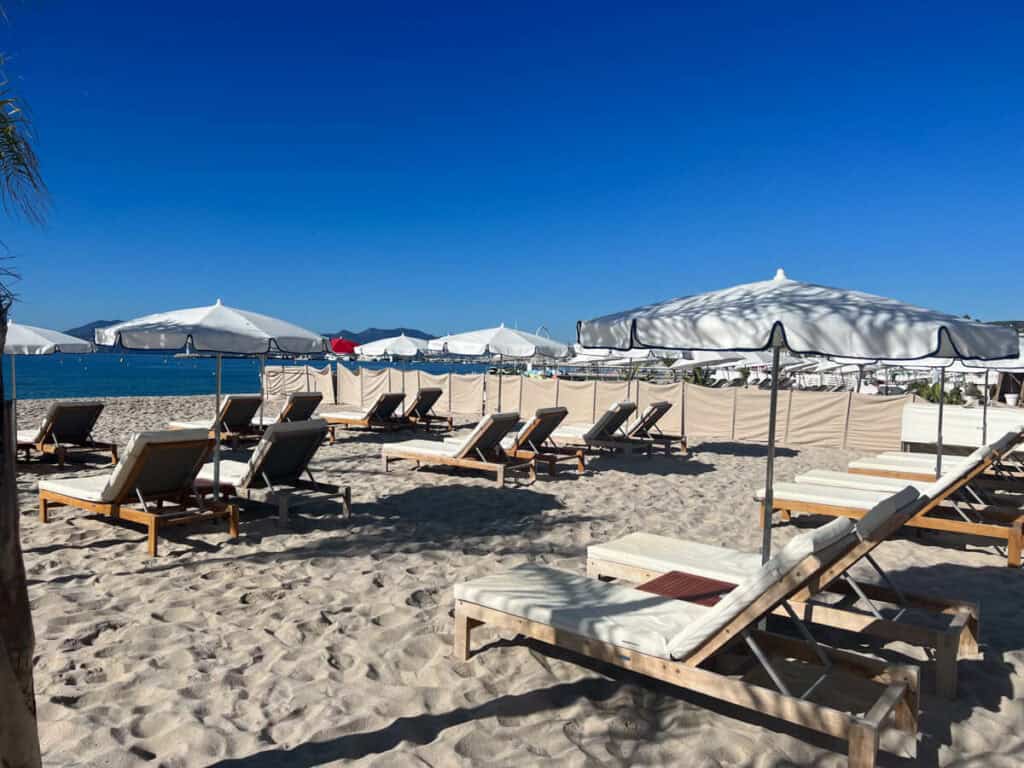 Beach chairs on the beach at La Festival du Plage