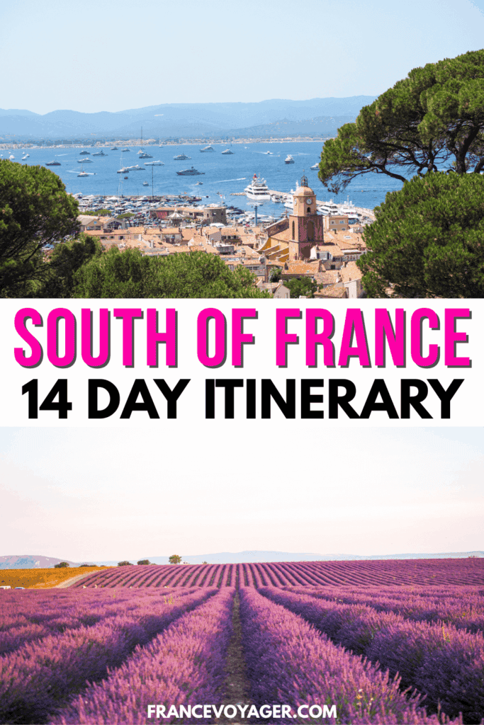 Searching for an epic South of France itinerary in 2 weeks? This is my ultimate South of France road trip itinerary including stops in Provence like Gordes, Avignon, and St-Remy-de-Provence as well as the French Riviera including Saint-Tropez, Antibes, Eze, and Saint-Jean-Cap-Ferrat. Click here for the best South of France itinerary in 14 days! South of France itinerary map | South of France travel itinerary | South of France itinerary 2 weeks | roadtrip South of France | South of France trip