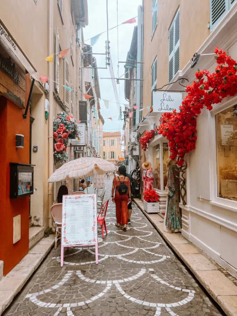 Flowery street in Antibes 2