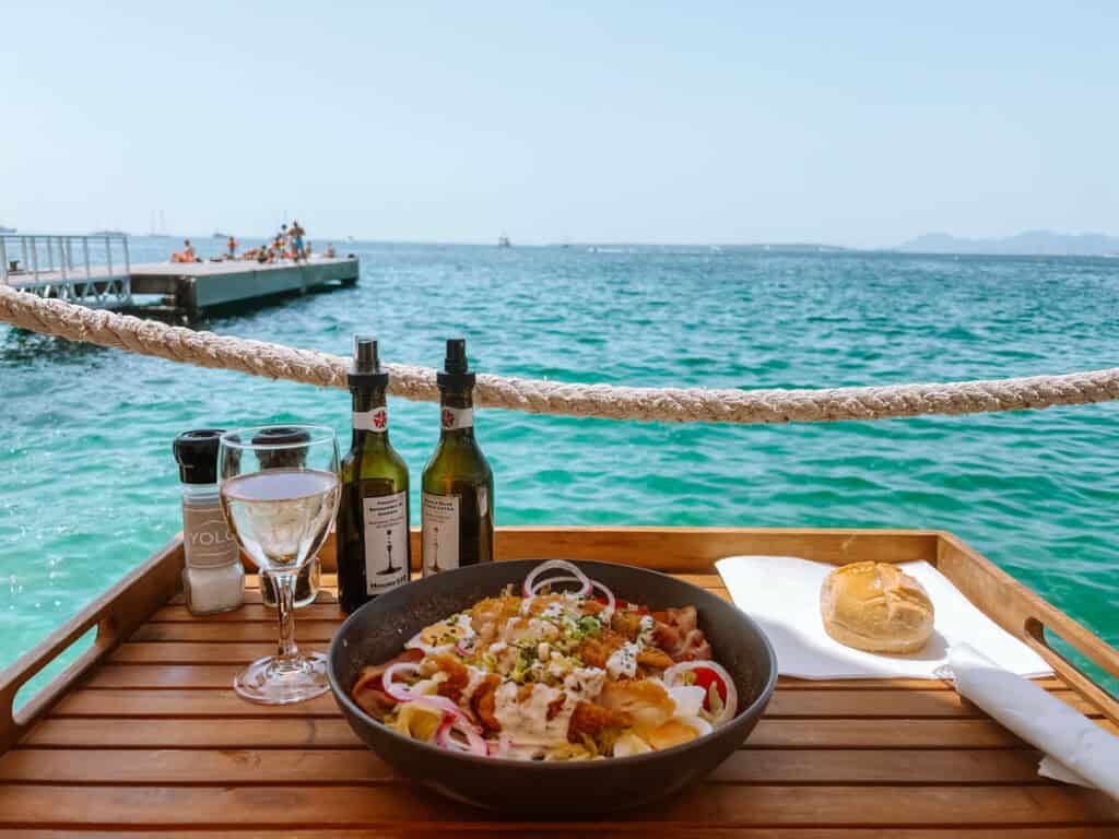 Meal at Yolo Beach Club in Juan-les-Pins