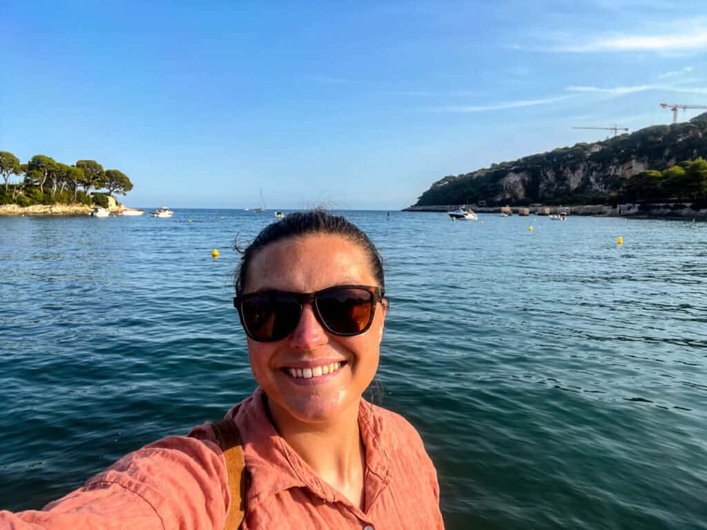 Selfie at Plage de la Fosse in Saint-Jean-Cap-Ferrat