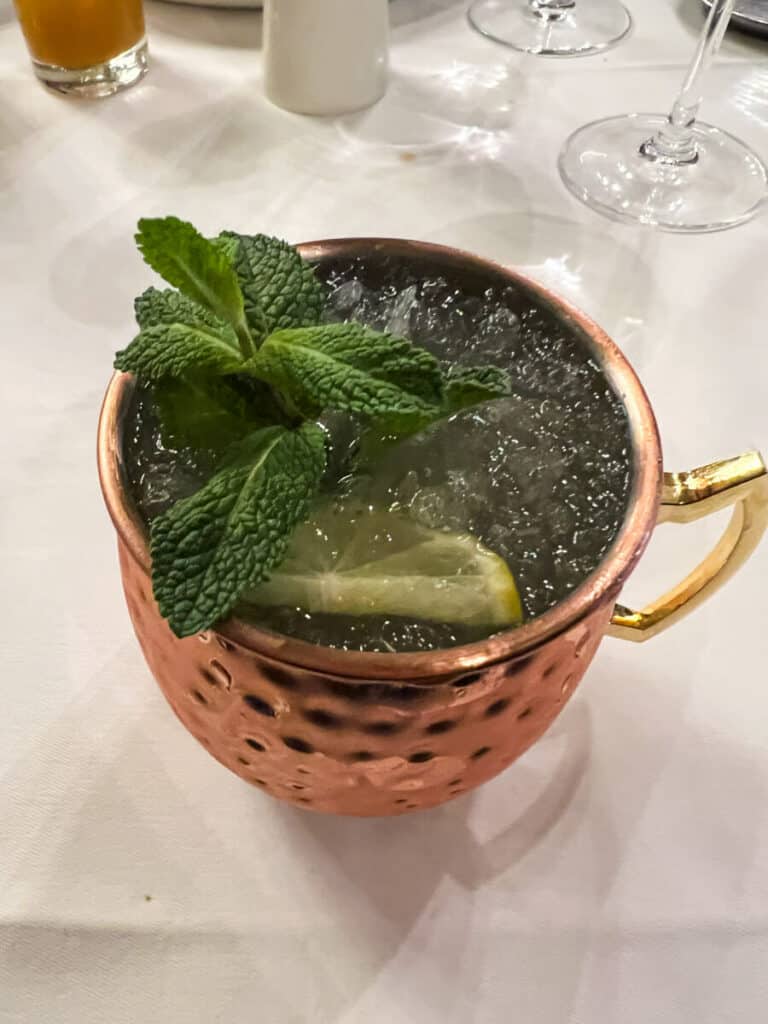 Alcohol Free Moscow Mule at Le Train Bleu