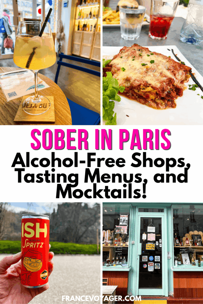 Sober in Paris? Thankfully, that isn’t a problem at all! Thanks to many alcohol free shops, mocktails in both bars and even a mocktail bar, and even restaurants with mocktail tasting menus, not drinking in Paris is increasingly popular and has a lot of options. Plus, I’ll even share drinks to order at any restaurant that are popular and naturally alcohol free. Click here for the ultimate guide to being alcohol free in Paris!

No alcohol Paris | Mocktails Paris 