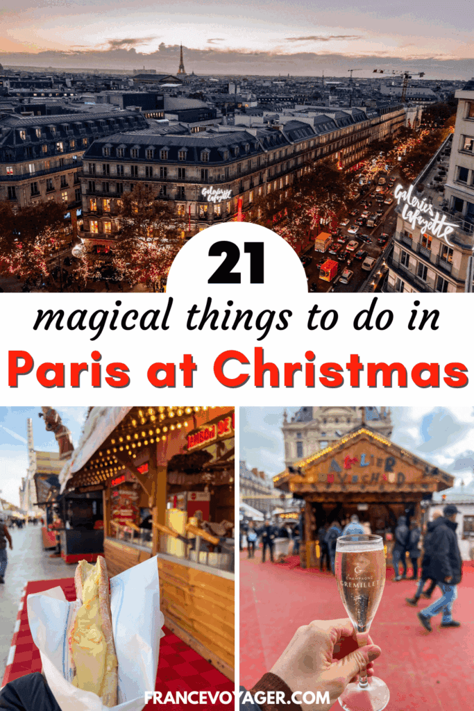 Planning to spend Christmas in Paris? Here is everything you need to know including the best Christmas markets in Paris, what Paris at Christmas time is like, what to wear, and more! Enjoy the window displays and views from Galeries Lafayette, discover hidden gem Paris Christmas markets, go skating at the Grand Palais Ice Rink, and eat all the rich, hearty, French Christmas market foods. Click here for how to enjoy Paris at Christmas time like a local!