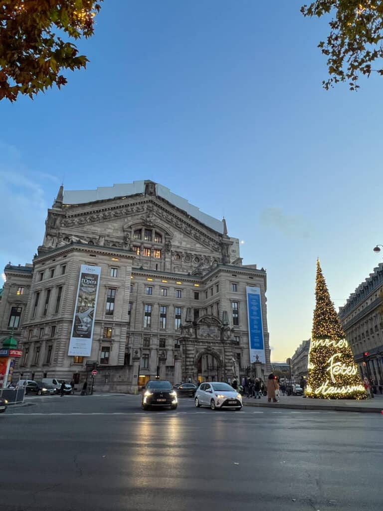 Christmas in Paris Palais Garnier with tree in front