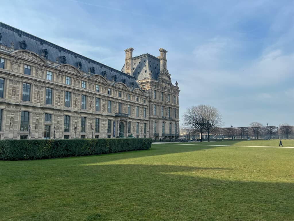 Louvre building in winter