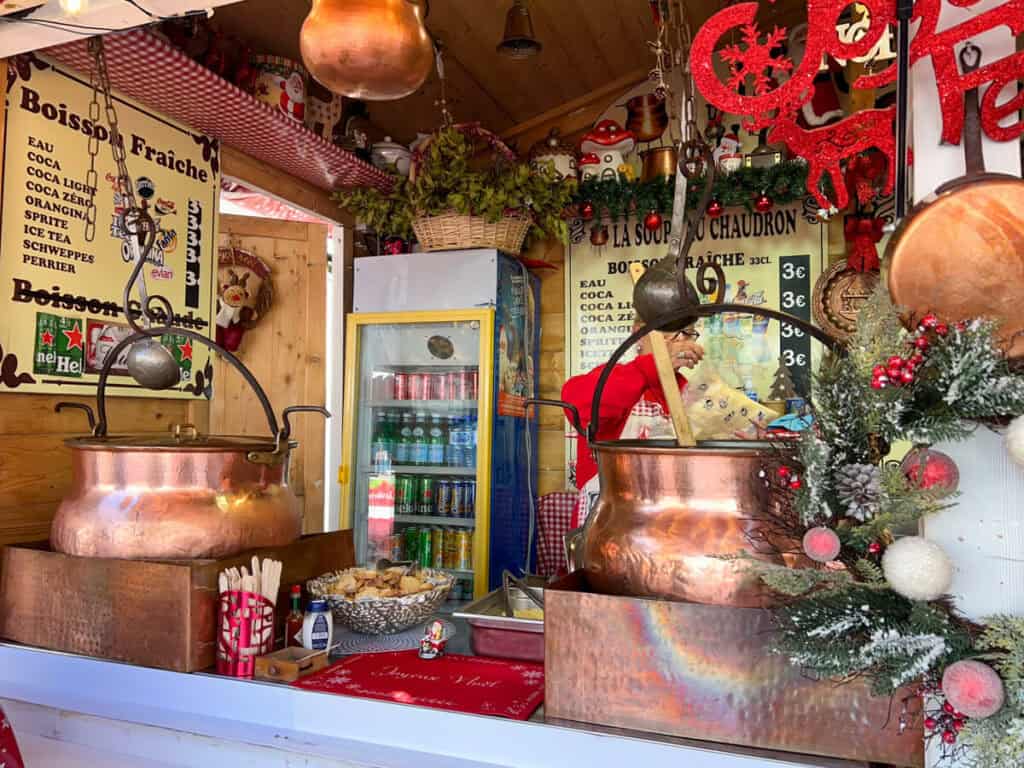 Mulled Wine stand at a Christmas market in Paris