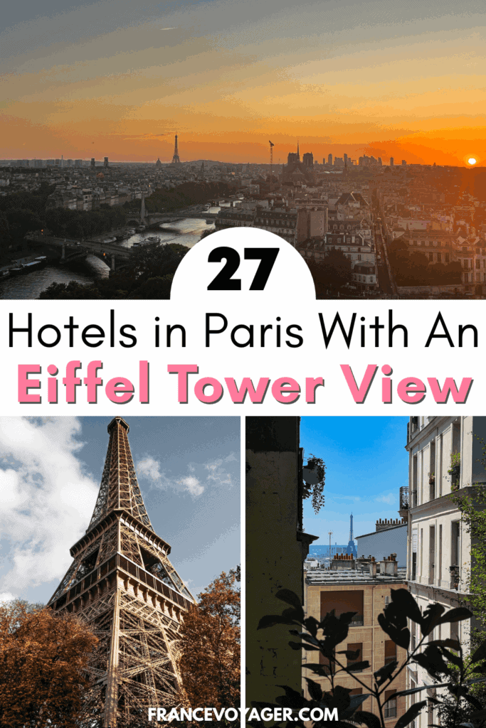 Searching for the best hotels in Paris with an Eiffel Tower view? After many years and visits to Paris, I know all about the best Paris hotels with an Eiffel Tower view! These include Eiffel Tower hotels with a balcony, best Paris hotels near the Eiffel Tower, etc. Whether you want Paris skyline views from Montmartre or you want to be within strolling distance of the Eiffel Tower, click here for all the best Paris hotels with Eiffel Tower views at night.