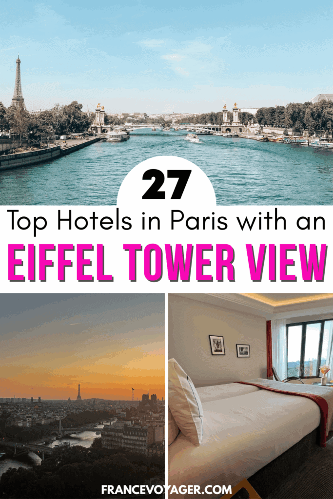 Searching for the best hotels in Paris with an Eiffel Tower view? After many years and visits to Paris, I know all about the best Paris hotels with an Eiffel Tower view! These include Eiffel Tower hotels with a balcony, best Paris hotels near the Eiffel Tower, etc. Whether you want Paris skyline views from Montmartre or you want to be within strolling distance of the Eiffel Tower, click here for all the best Paris hotels with Eiffel Tower views at night.