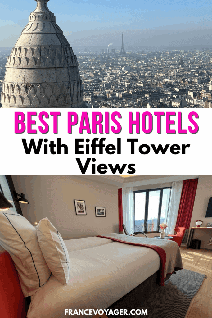 Searching for the best hotels in Paris with an Eiffel Tower view? After many years and visits to Paris, I know all about the best Paris hotels with an Eiffel Tower view! These include Eiffel Tower hotels with a balcony, best Paris hotels near the Eiffel Tower, etc. Whether you want Paris skyline views from Montmartre or you want to be within strolling distance of the Eiffel Tower, click here for all the best Paris hotels with Eiffel Tower views at night.