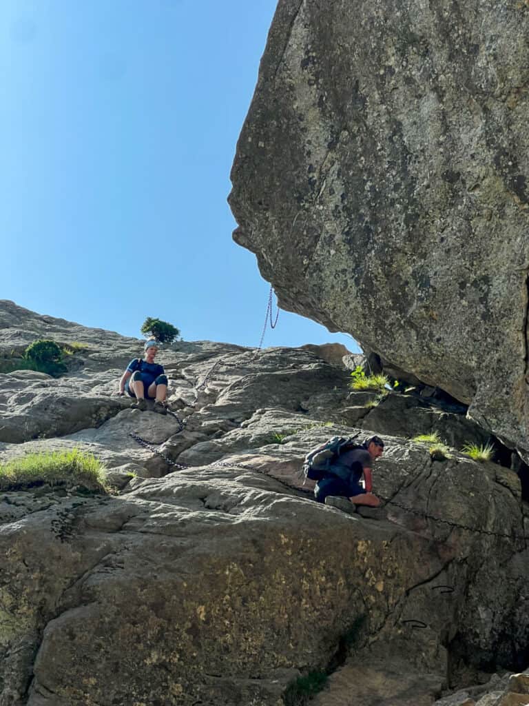 Aiguilles de Bavella Loop trail portion with the chain