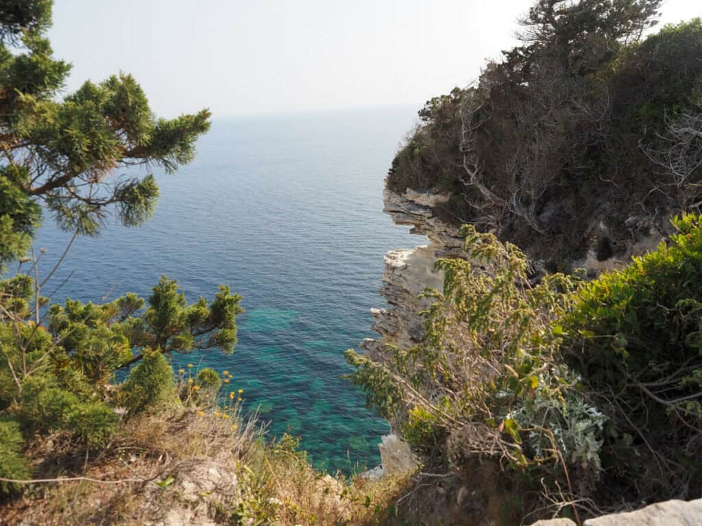 Bonifacio cliffs overlooking the sea