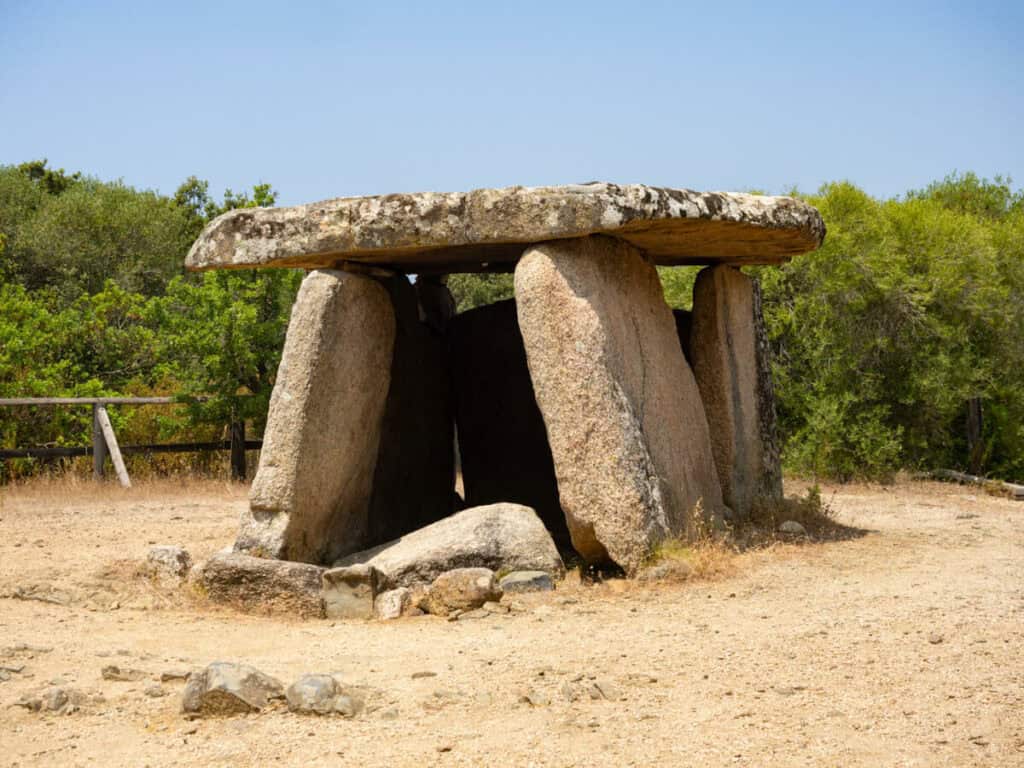 Dolmen at megalithic site at Cauria