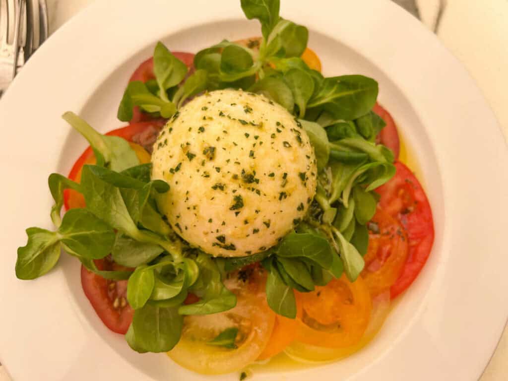 Mozzarella and tomato salad in Ajaccio