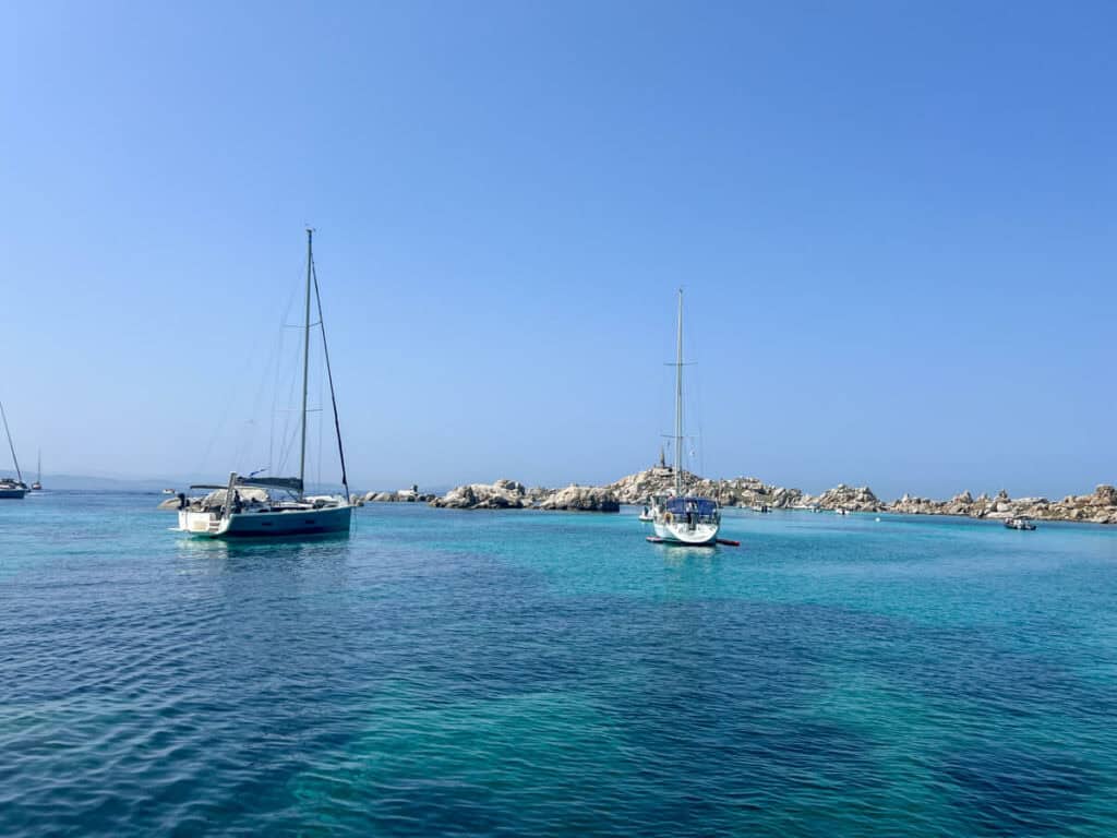Sailboats at the Lavezzi islands