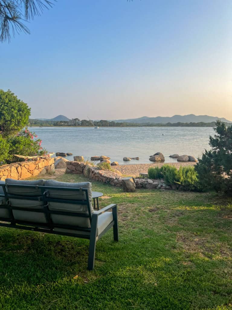View of our front yard of our vacation rental at sunset at MARANATHA Porto Vecchio South Corsica