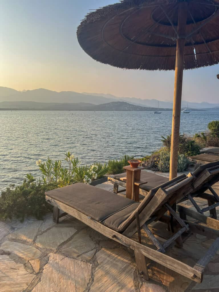 View of water from the pool area at MARANATHA Porto Vecchio South Corsica