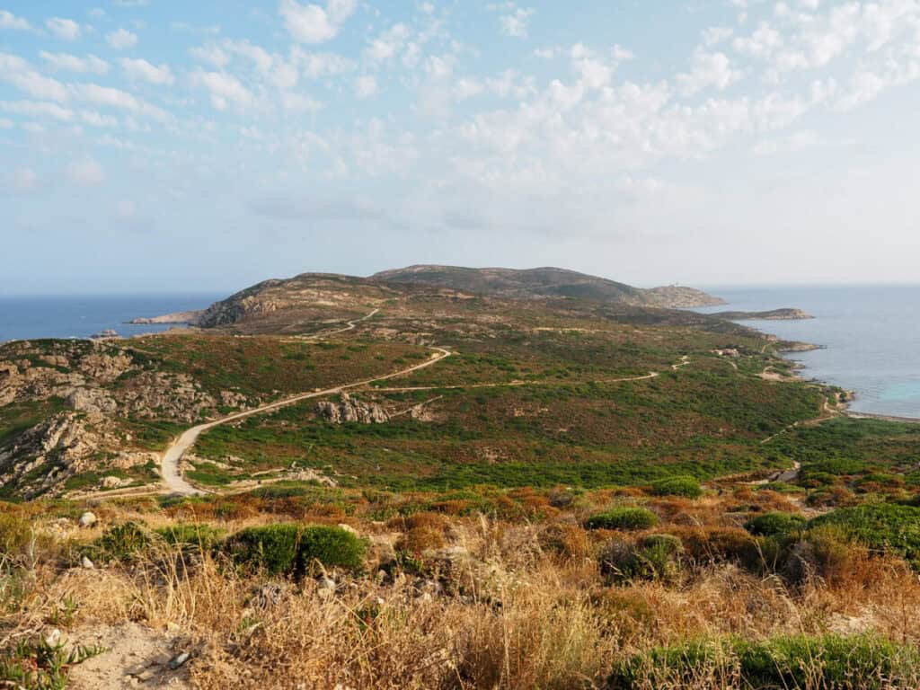 Views at the beginning of the Pointe de la Revellata hike